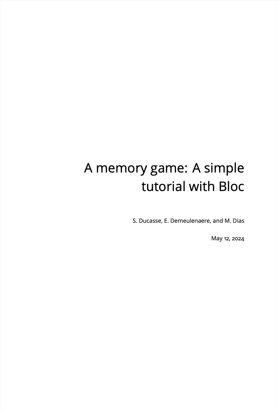 A memory game: A simple tutorial with Bloc